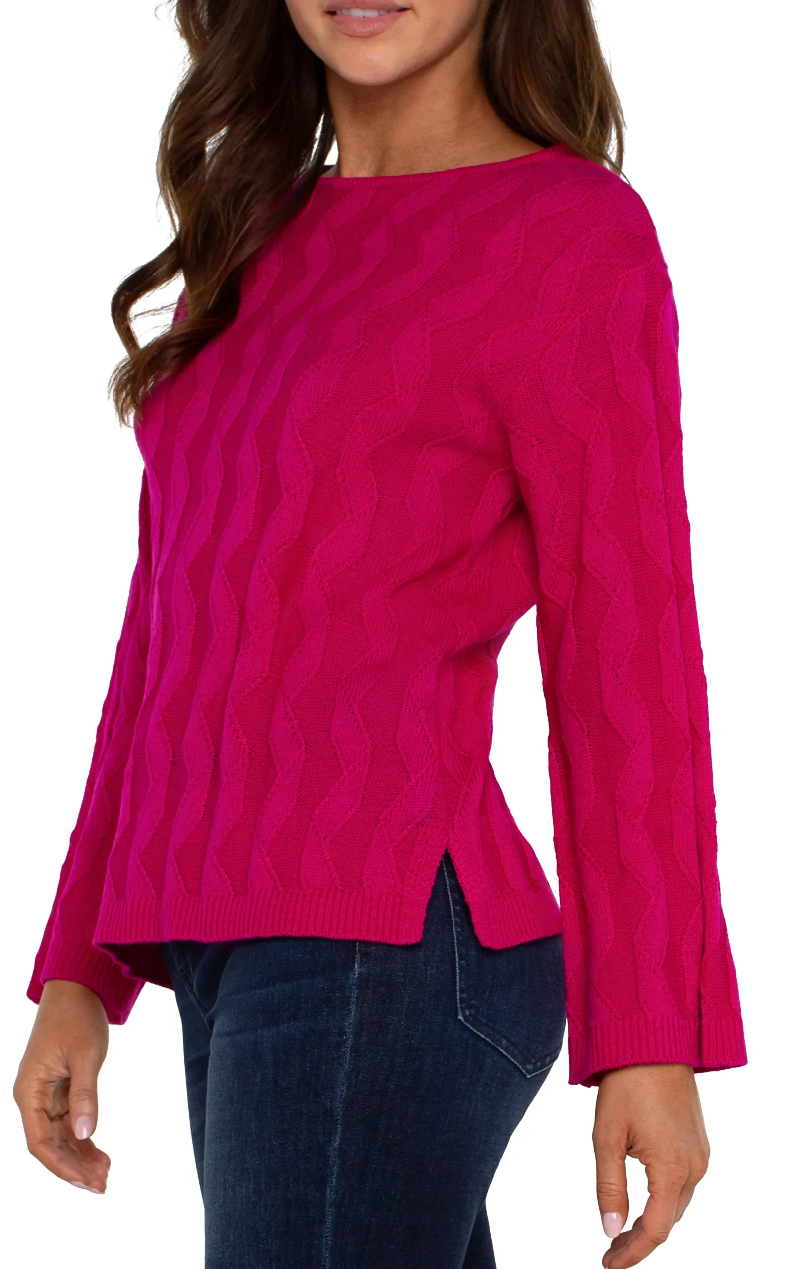 Liverpool Los Angeles Sweaters|Tees-LONG SLEEVE BOATNECK SWEATER Brightstarruby
