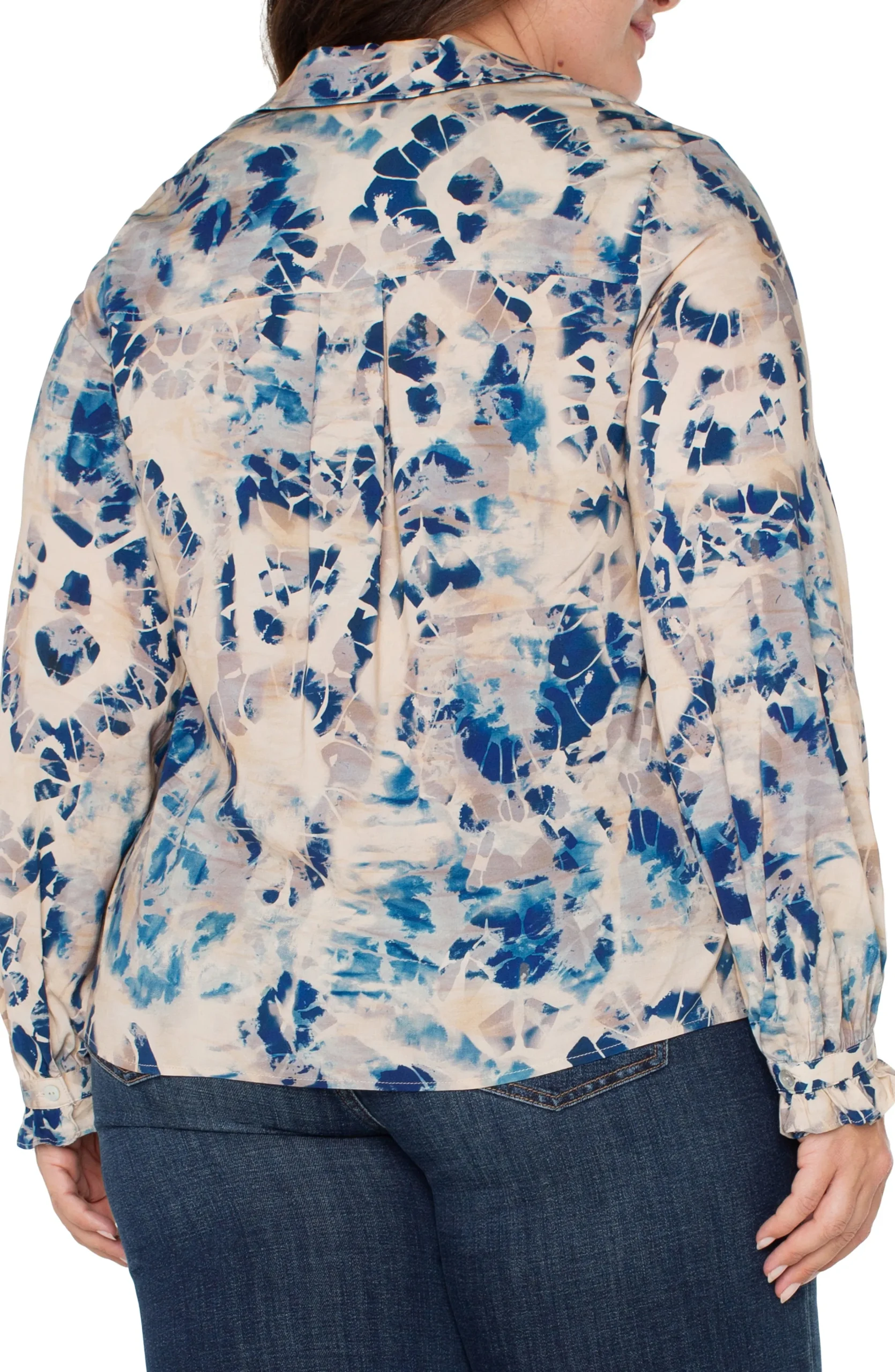 Liverpool Los Angeles Tops-LONG SLEEVE BUTTON FRONT WOVEN BLOUSE Lapismulti