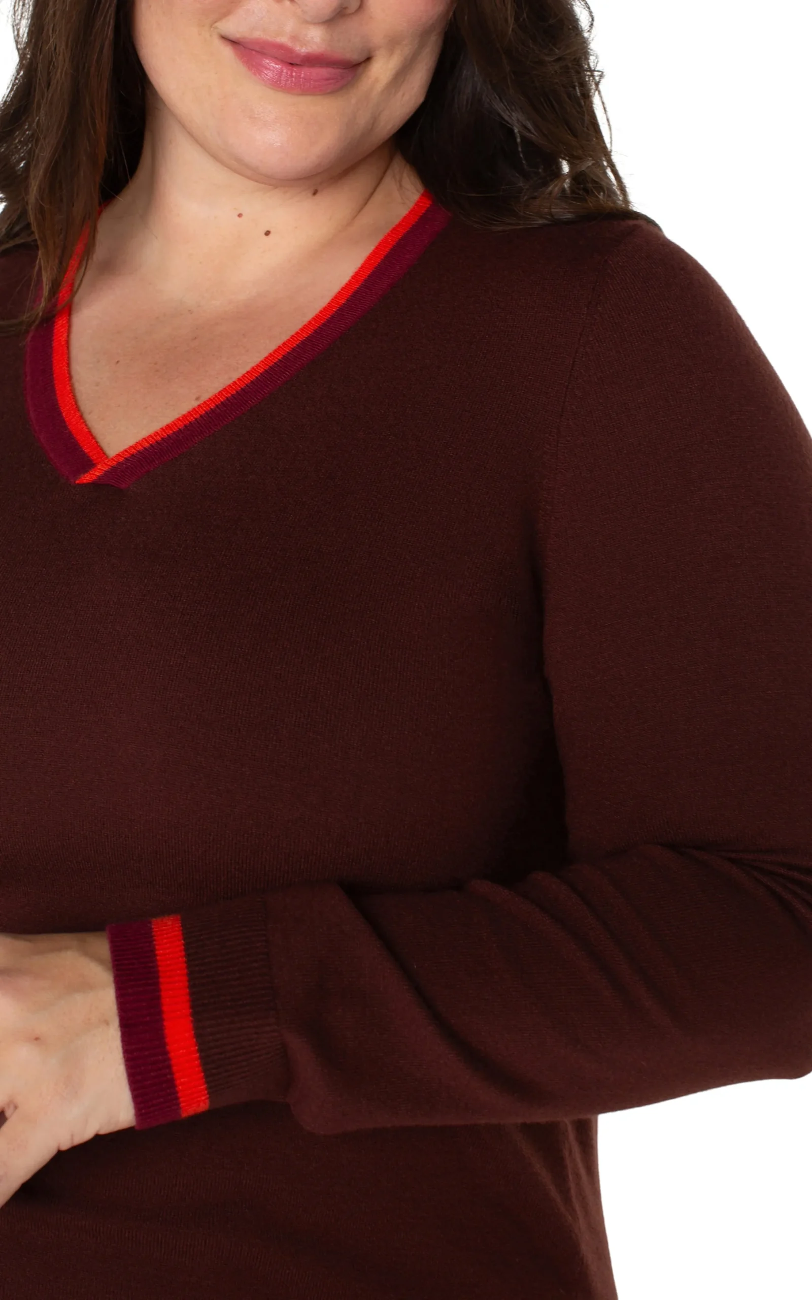 Liverpool Los Angeles Tops-LONG SLEEVE COLORBLOCK SWEATER Retrobrownmulti