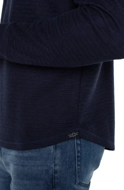 Liverpool Los Angeles Shirts-LONG SLEEVE CREW NECK Navy
