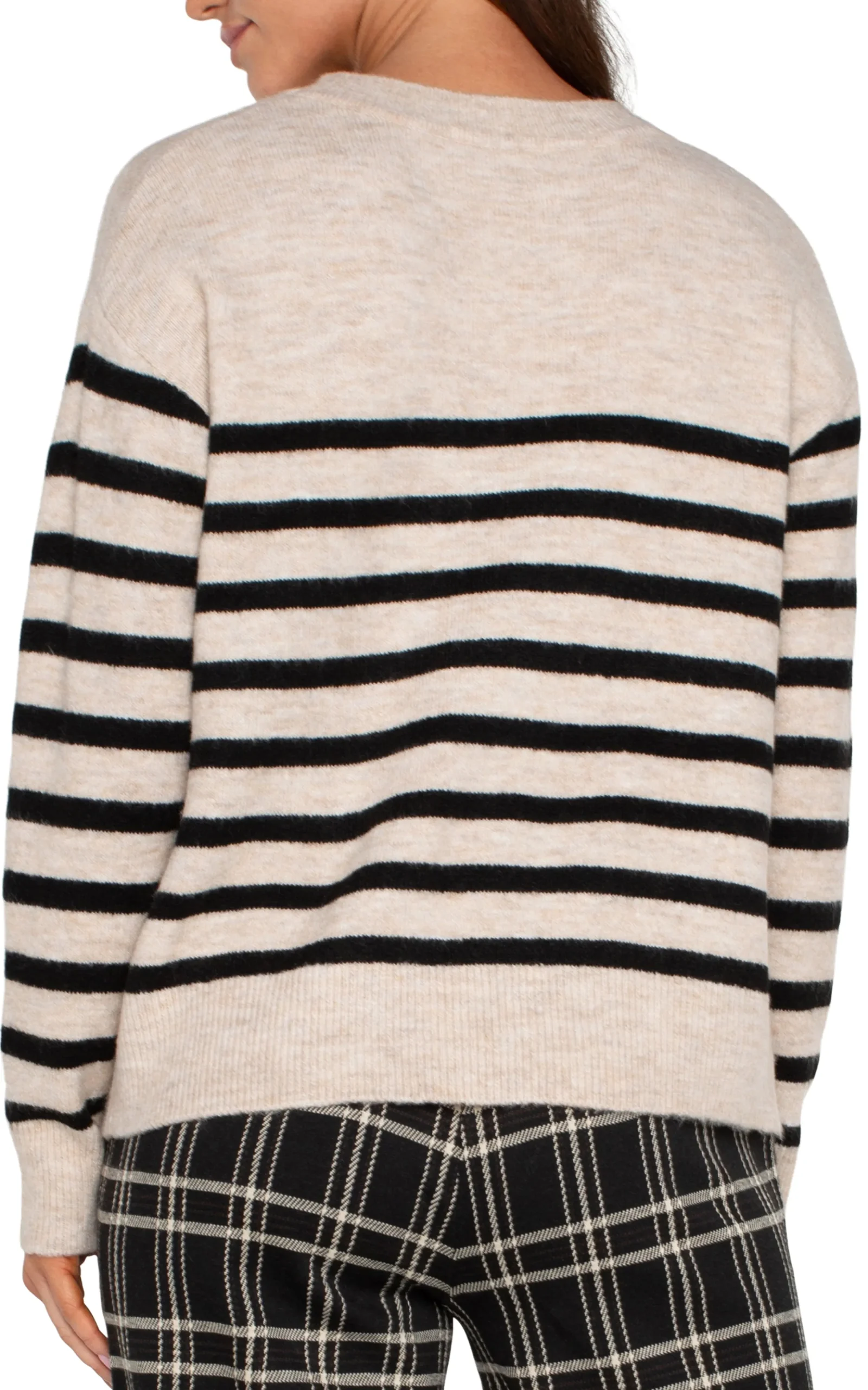 Liverpool Los Angeles Sweaters|Tees-LONG SLEEVE CREW NECK DROP SHOULDER SWEATER Oatmealheather