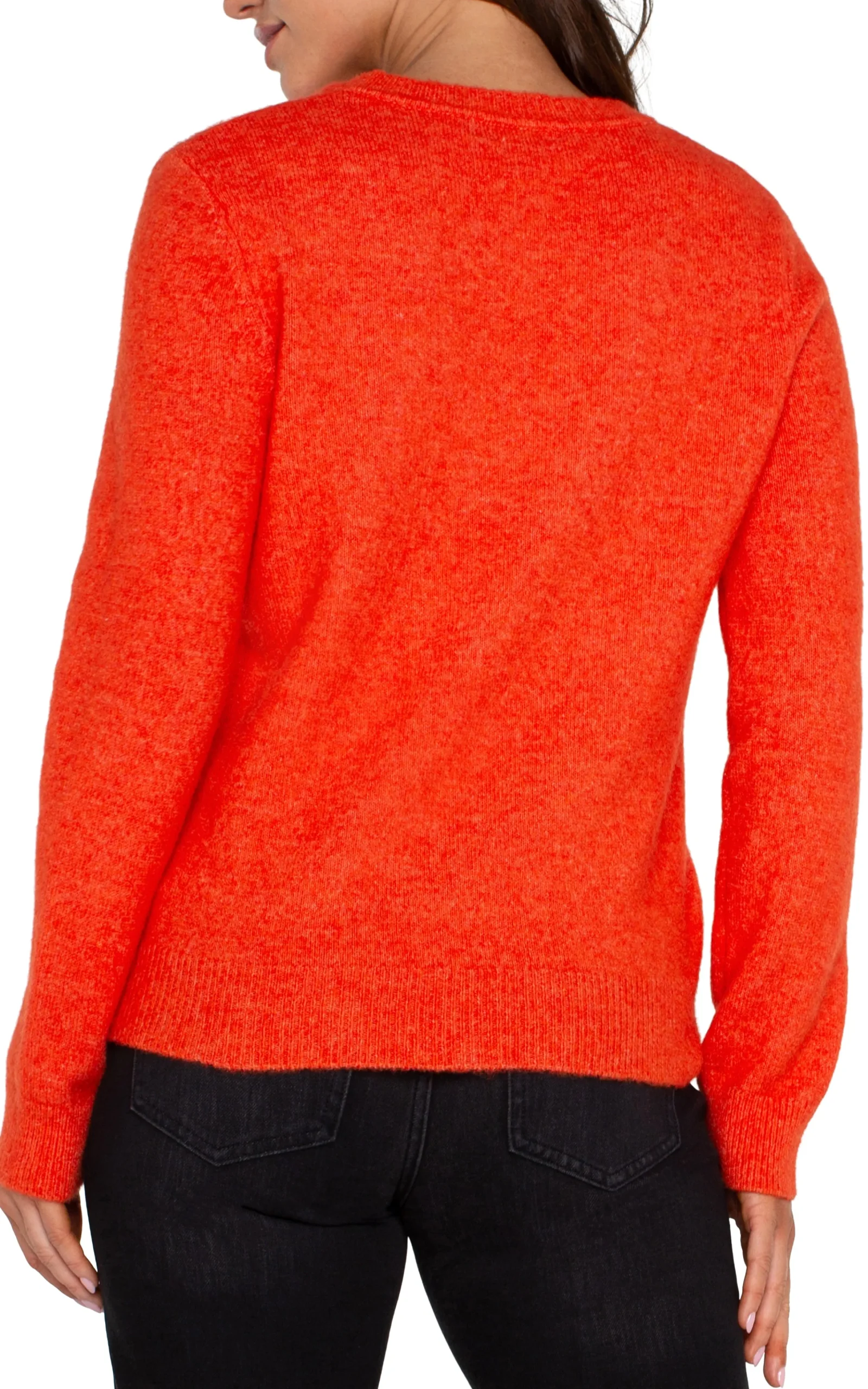 Liverpool Los Angeles Tees|Sweaters-LONG SLEEVE CUT OUT BOW NECK SWEATER Orange
