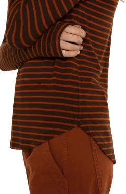 Liverpool Los Angeles Tees-LONG SLEEVE SCOOP NECK TOP Turmericstripe