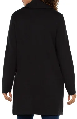 Liverpool Los Angeles Coatigans-LONG SLEEVE SWEATER COATIGAN Black