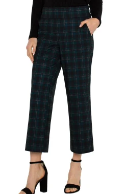 Liverpool Los Angeles Pants|Knit Pull-On-MABEL PULL-ON ANKLE STRAIGHT Darkforesttartanplaid