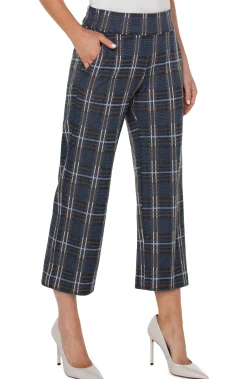 Liverpool Los Angeles Knit Pull-On-MABEL PULL-ON WIDE LEG Blackqueenblueplaid