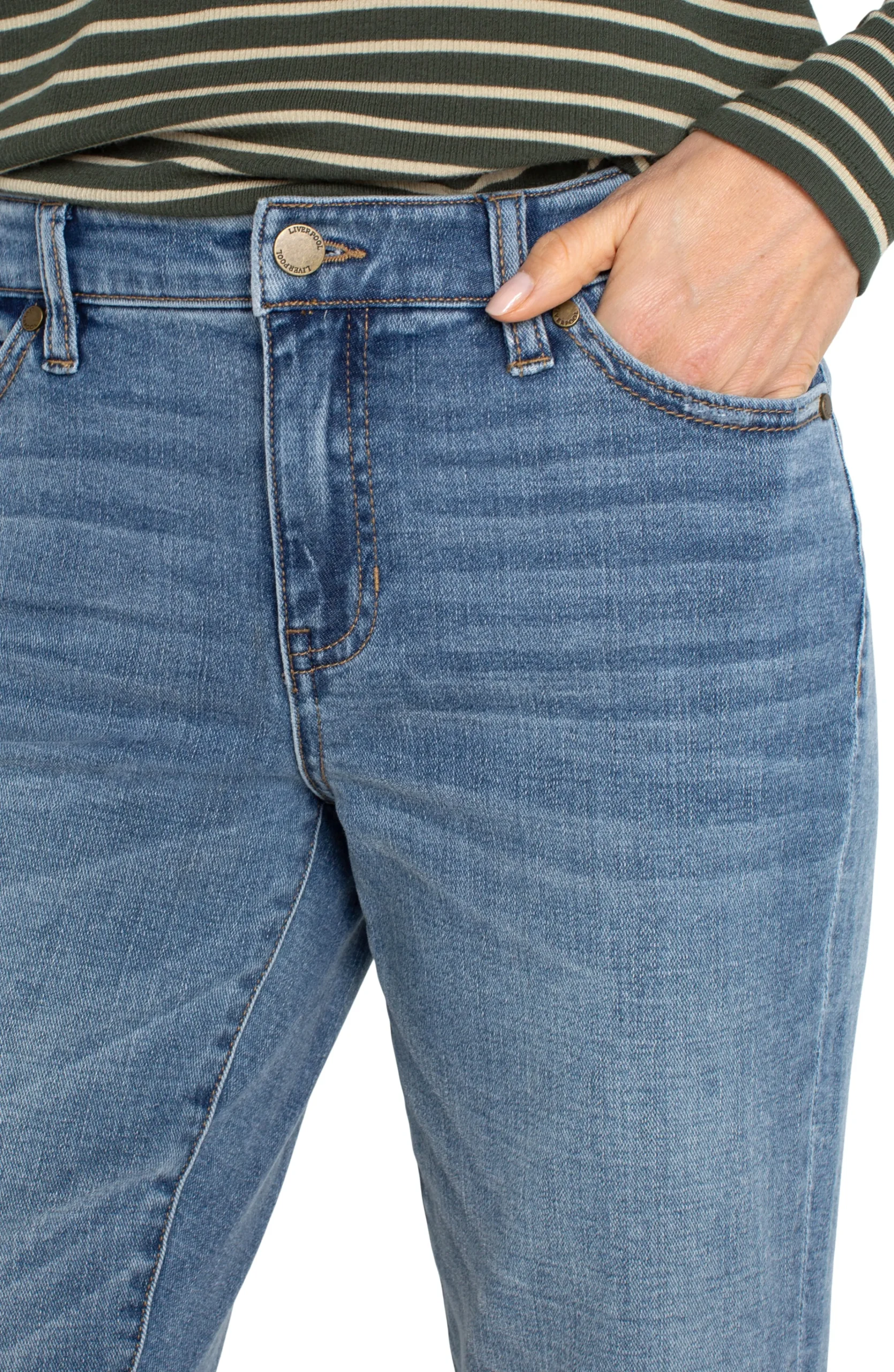 Liverpool Los Angeles Jeans|Boyfriend & Girlfriend-MARLEY GIRLFRIEND CUFFED Vineland