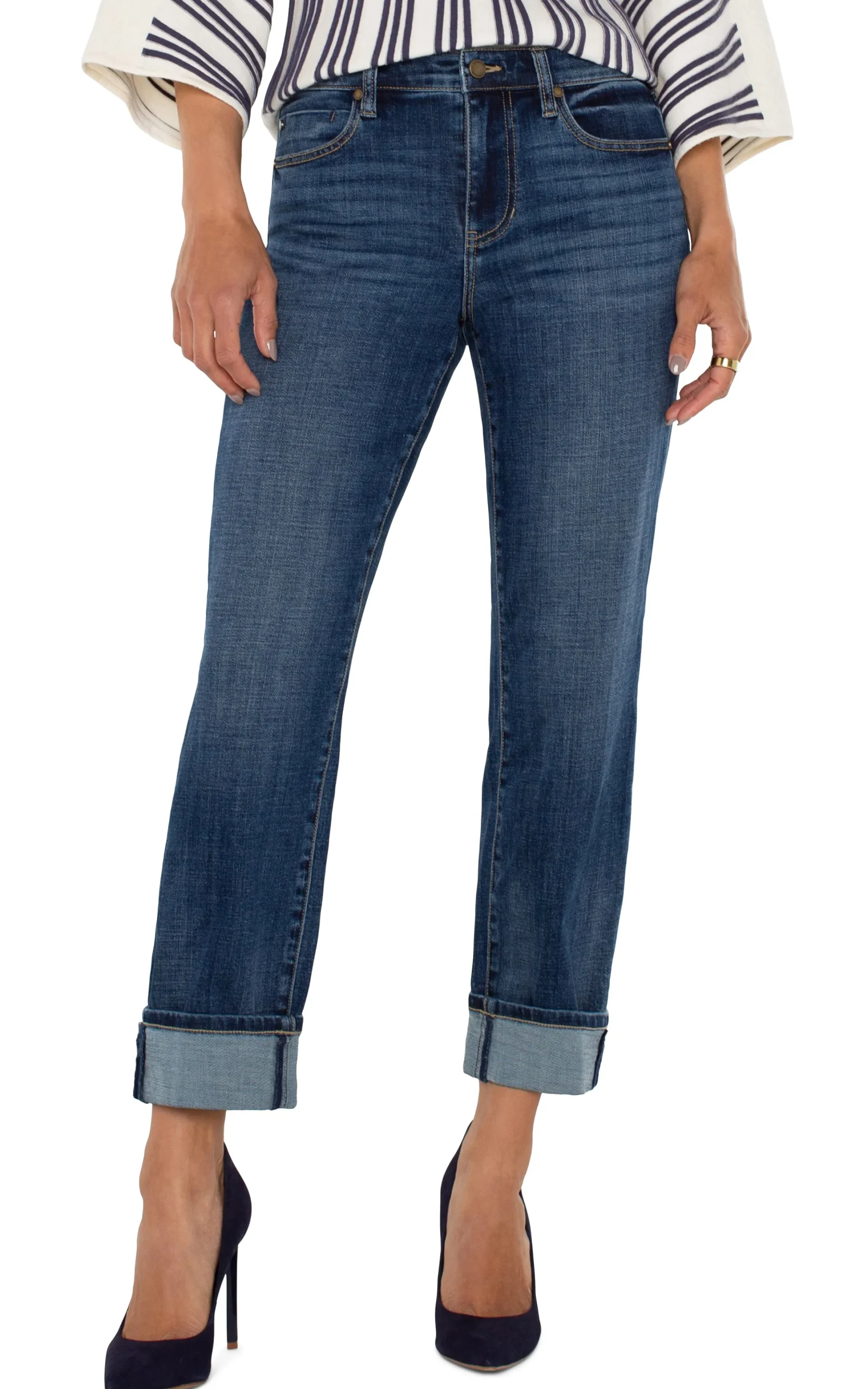 Liverpool Los Angeles Jeans|Boyfriend & Girlfriend-MARLEY GIRLFRIEND CUFFED ECO Rushland
