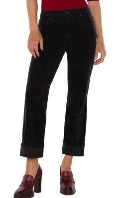 Liverpool Los Angeles Jeans|Pants-MARLEY GIRLFRIEND CUFFED CORDUROY Onyx