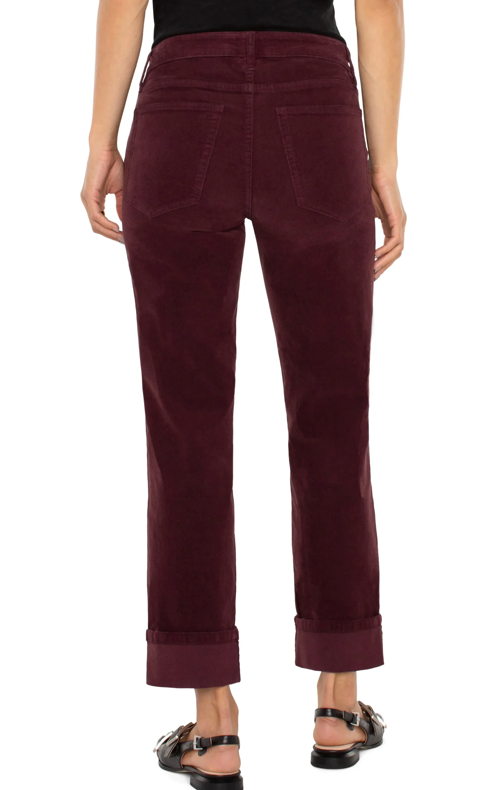 Liverpool Los Angeles Jeans|Boyfriend & Girlfriend-MARLEY GIRLFRIEND CUFFED CORDUROY Blackberry