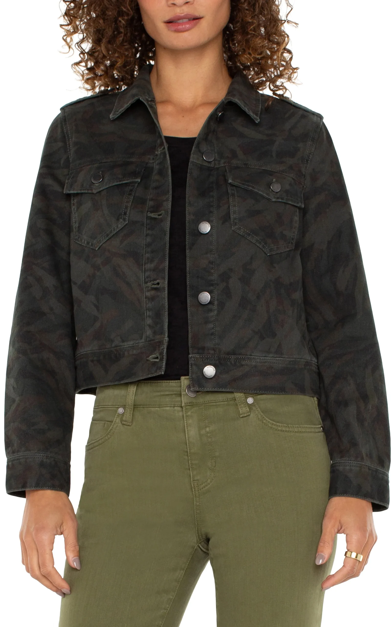 Liverpool Los Angeles Jackets|Jackets-MILITARY CROP JACKET Abstractcamo