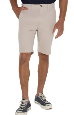 Liverpool Los Angeles Shorts-MODERN FIT TWILL SHORT Cement
