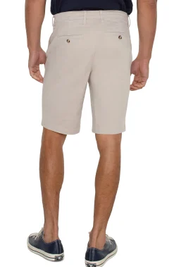 Liverpool Los Angeles Shorts-MODERN FIT TWILL SHORT Cement