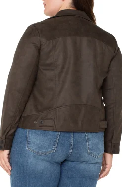 Liverpool Los Angeles Jackets-MOTO JACKET Blackolive