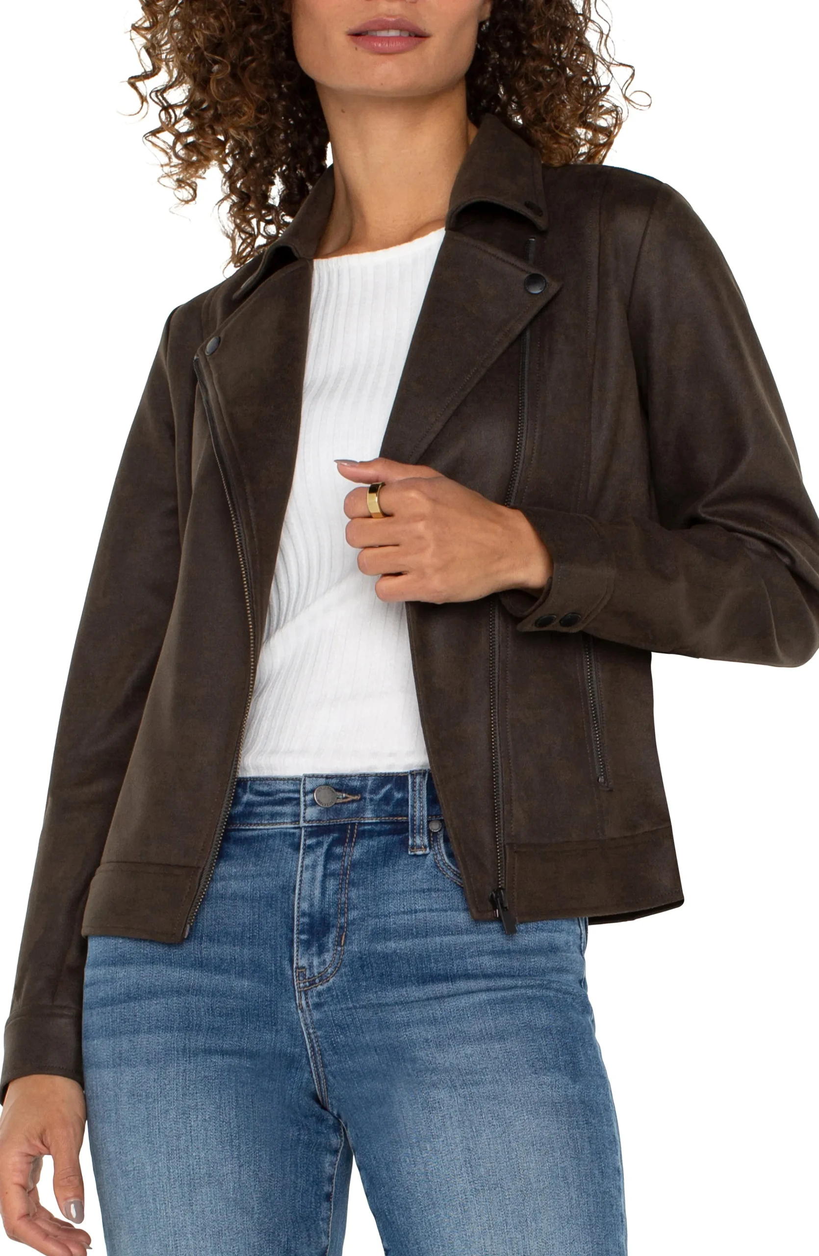 Liverpool Los Angeles Jackets-MOTO JACKET Blackolive