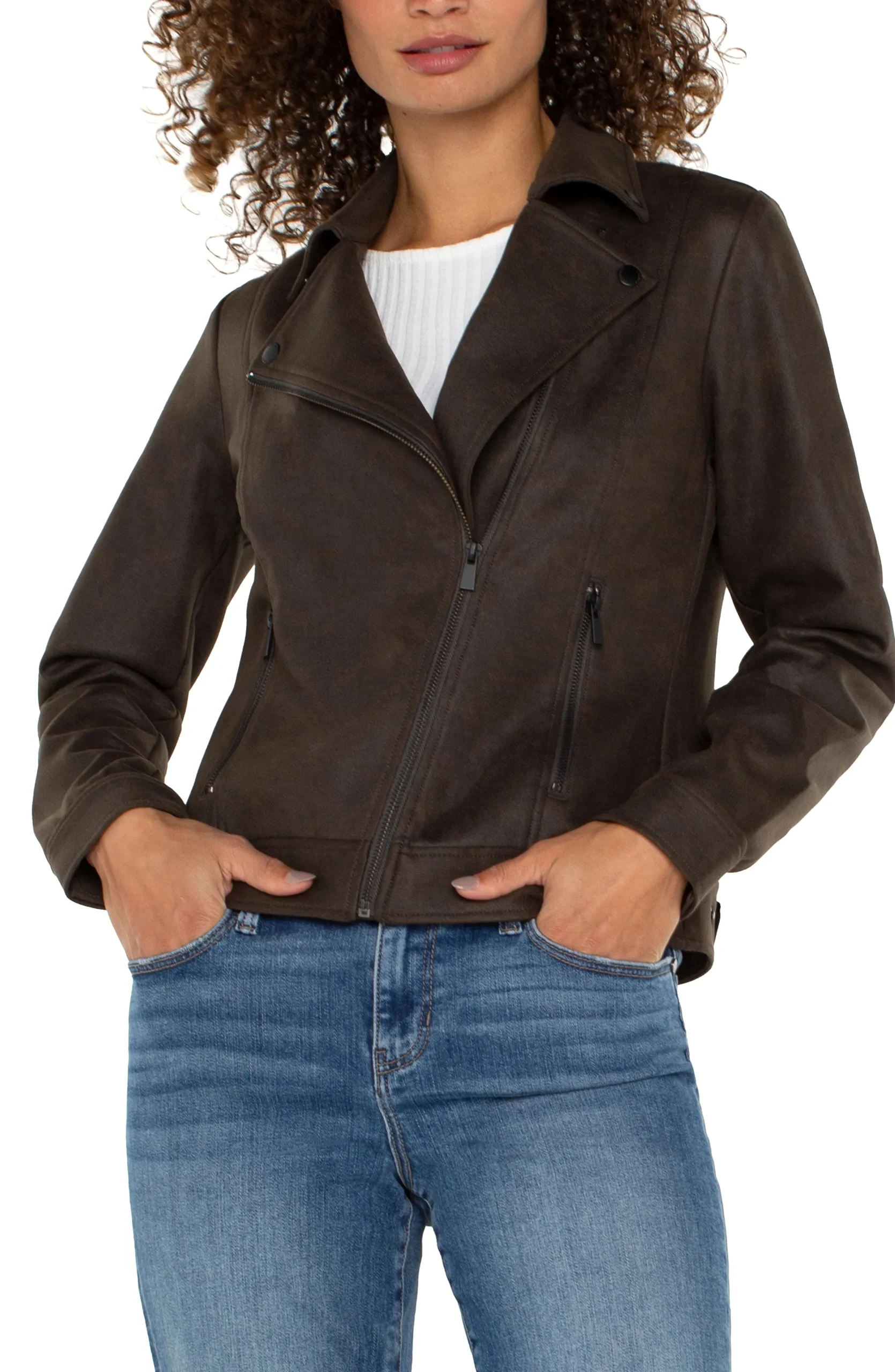 Liverpool Los Angeles Jackets-MOTO JACKET Blackolive