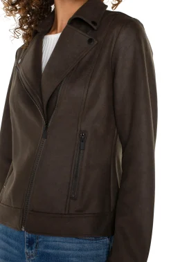 Liverpool Los Angeles Jackets-MOTO JACKET Blackolive