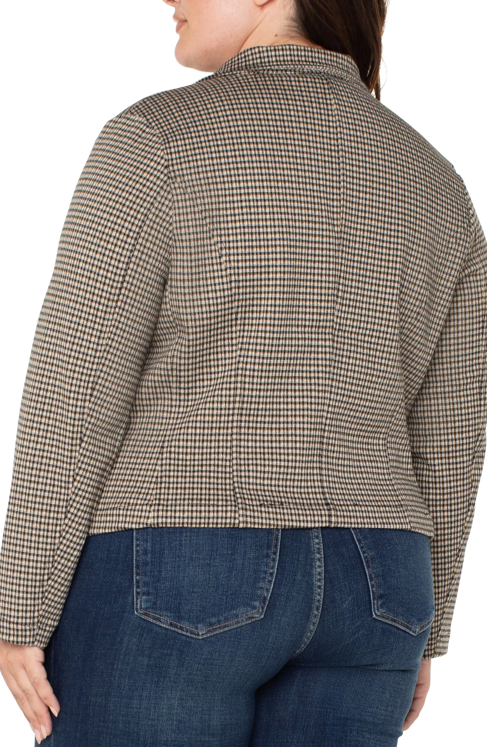 Liverpool Los Angeles Jackets-OPEN FRONT BLAZER Blacktancheck