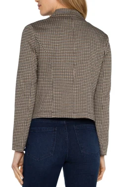 Liverpool Los Angeles Jackets-OPEN FRONT BLAZER Blacktancheck