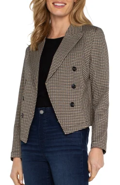 Liverpool Los Angeles Jackets-OPEN FRONT BLAZER Blacktancheck