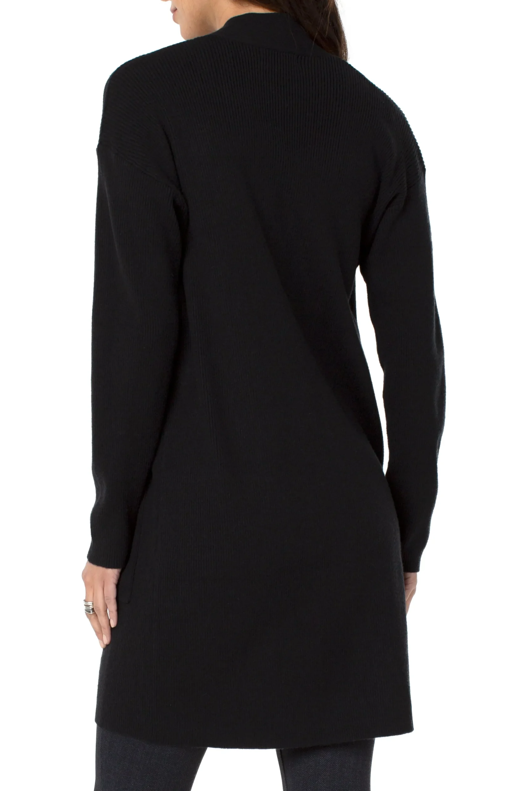 Liverpool Los Angeles Sweaters-OPEN FRONT CARDIGAN SWEATER Black