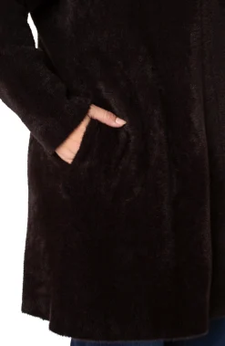 Liverpool Los Angeles Jackets-OPEN FRONT COATIGAN SWEATER Mink