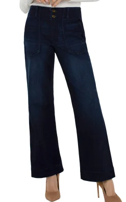 Liverpool Los Angeles Jeans-PATCH POCKET WIDE LEG TROUSER Summitlake