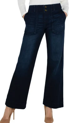 Liverpool Los Angeles Jeans-PATCH POCKET WIDE LEG TROUSER Summitlake