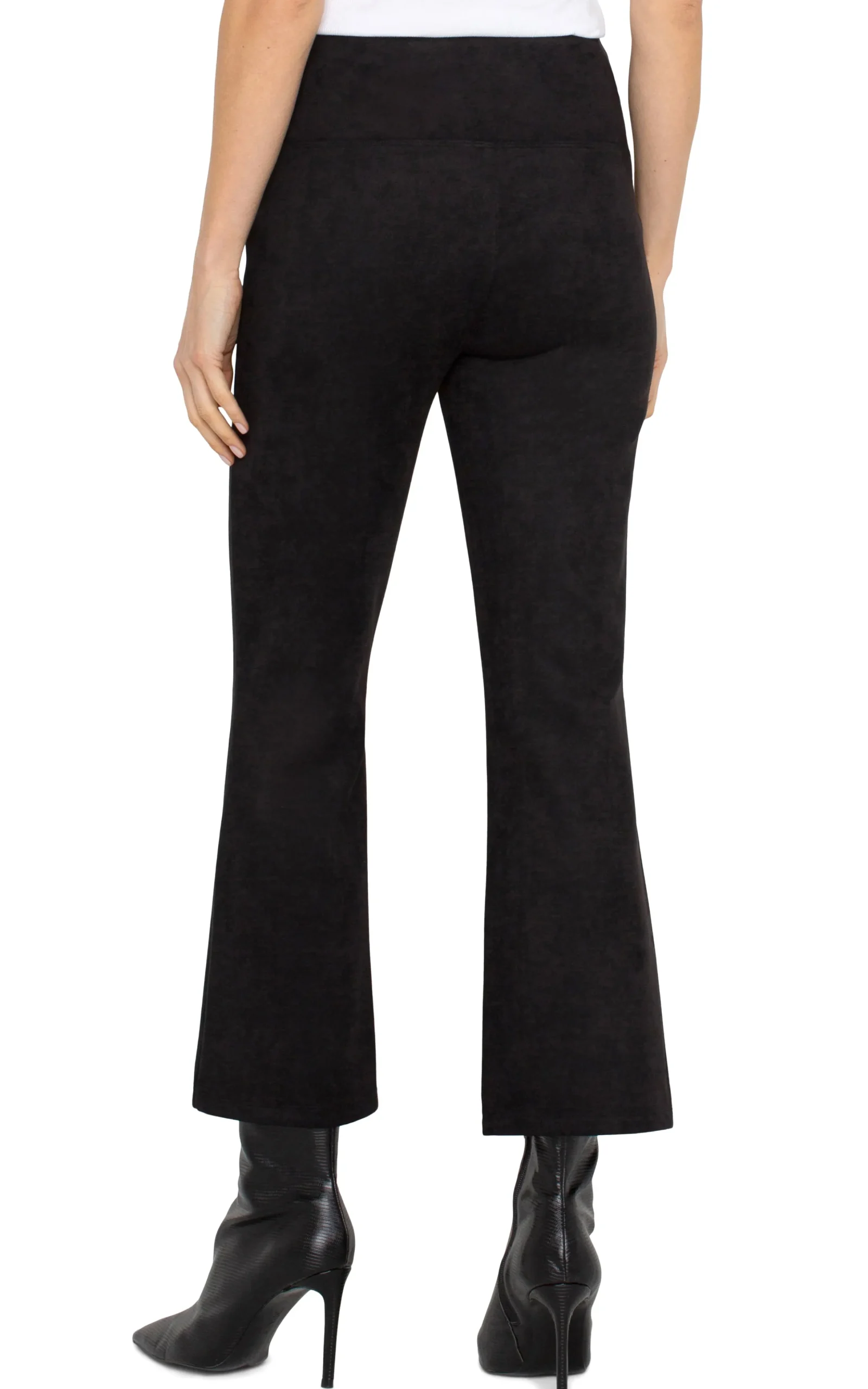 Liverpool Los Angeles Pants|Knit Pull-On-PEARL CROP FLARE Black