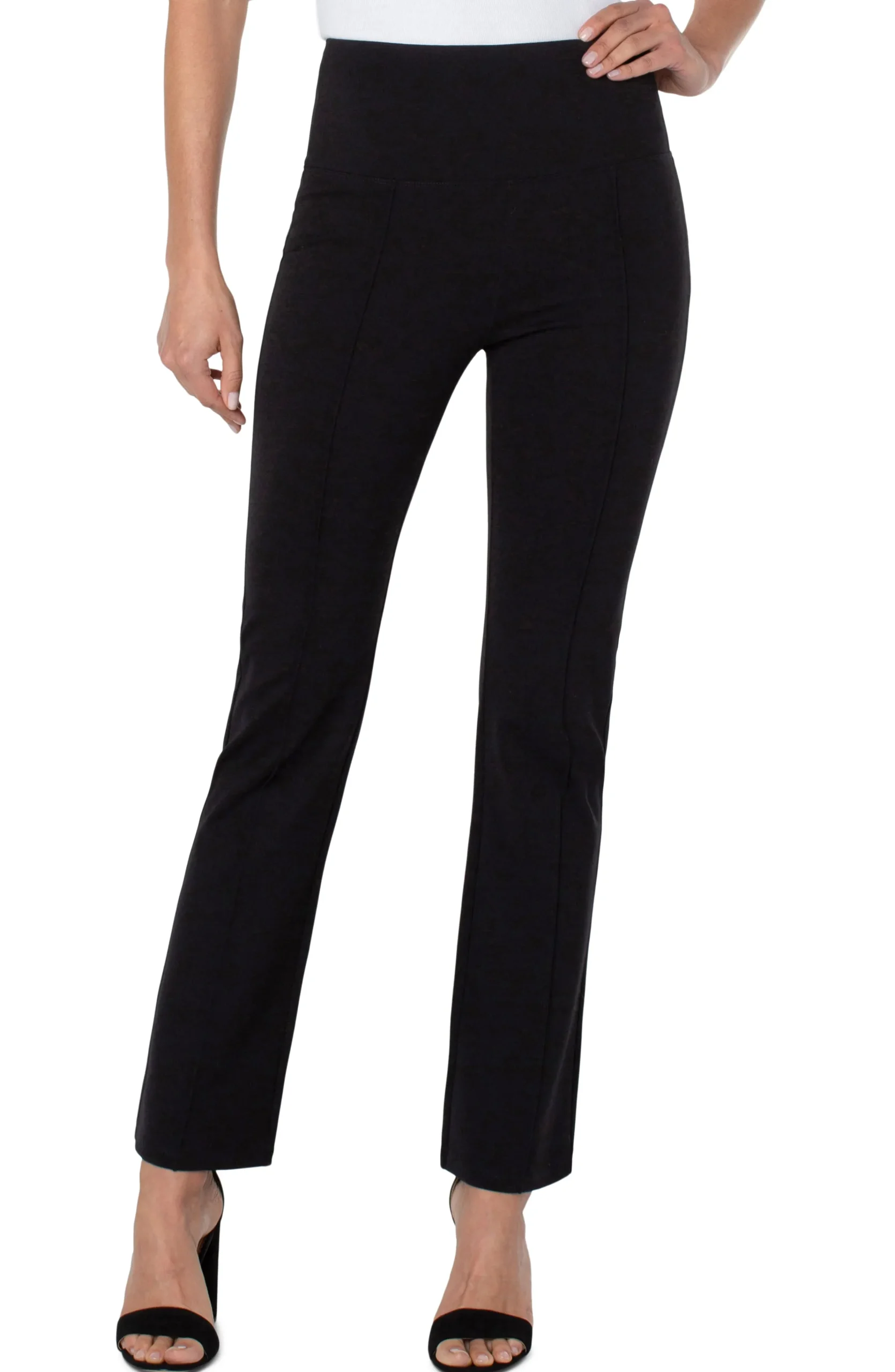 Liverpool Los Angeles Knit Pull-On|Pants-PEARL FULL LENGTH FLARE Black