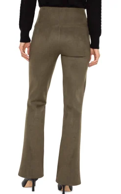 Liverpool Los Angeles Pants|Knit Pull-On-PEARL FULL LENGTH FLARE WITH PINTUCKS Olive