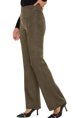 Liverpool Los Angeles Pants|Knit Pull-On-PEARL FULL LENGTH FLARE WITH PINTUCKS Olive