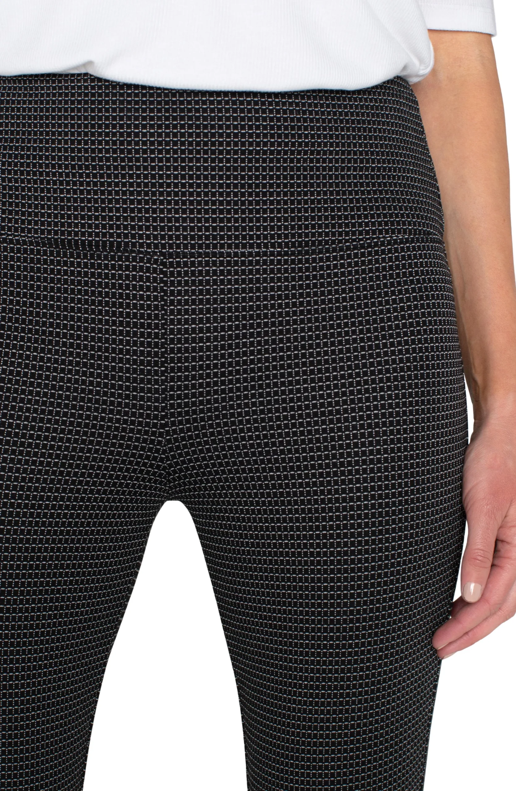 Liverpool Los Angeles Pants|Knit Pull-On-PEARL PULL-ON LEGGING Blackwhiteminigrid