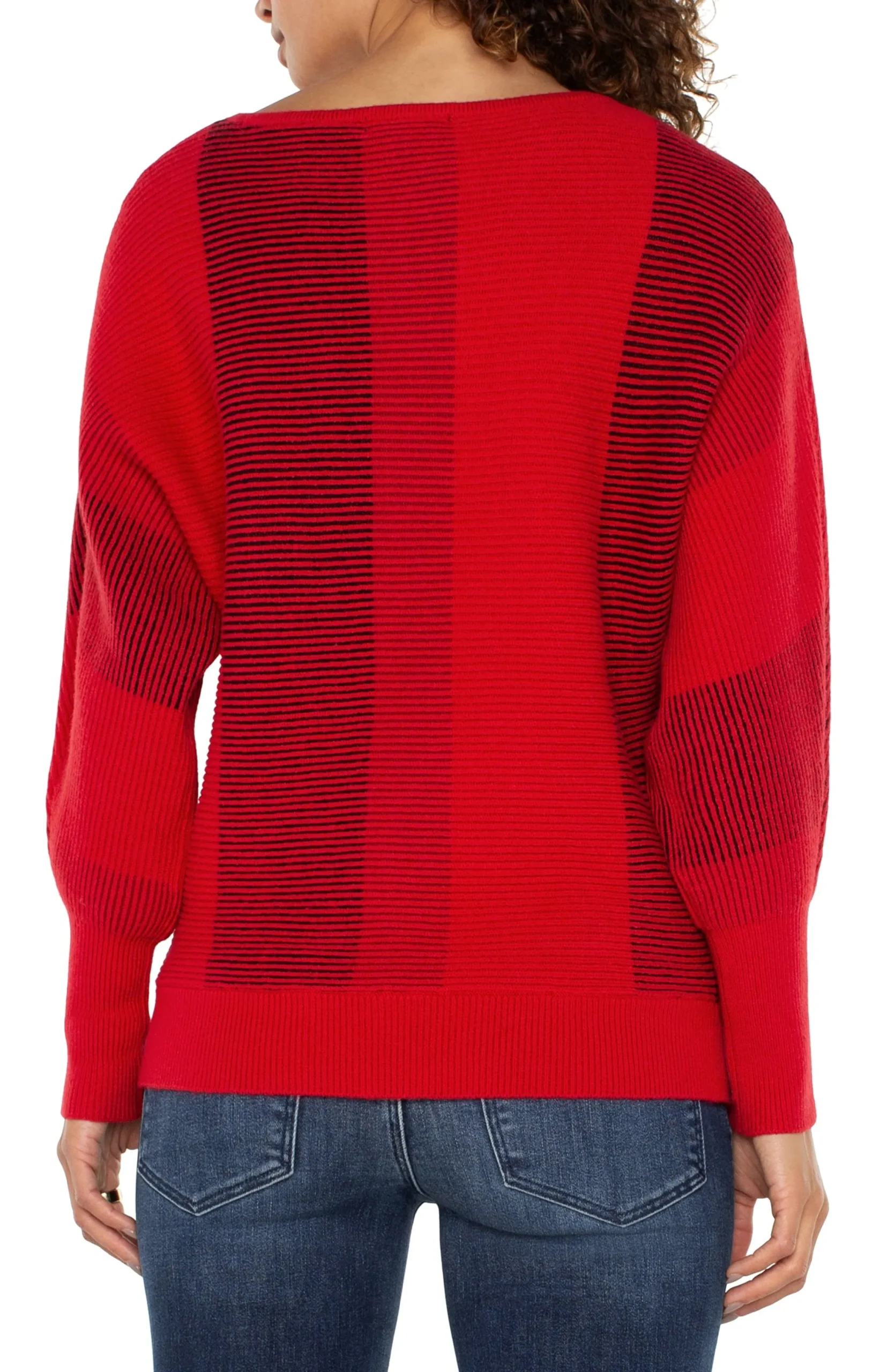 Liverpool Los Angeles Tops-PETITE BOAT NECK DOLMAN SWEATER Tangoredmulti