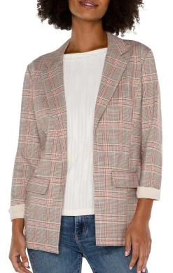 Liverpool Los Angeles Jackets-PETITE BOYFRIEND BLAZER Lavaflowglenplaid