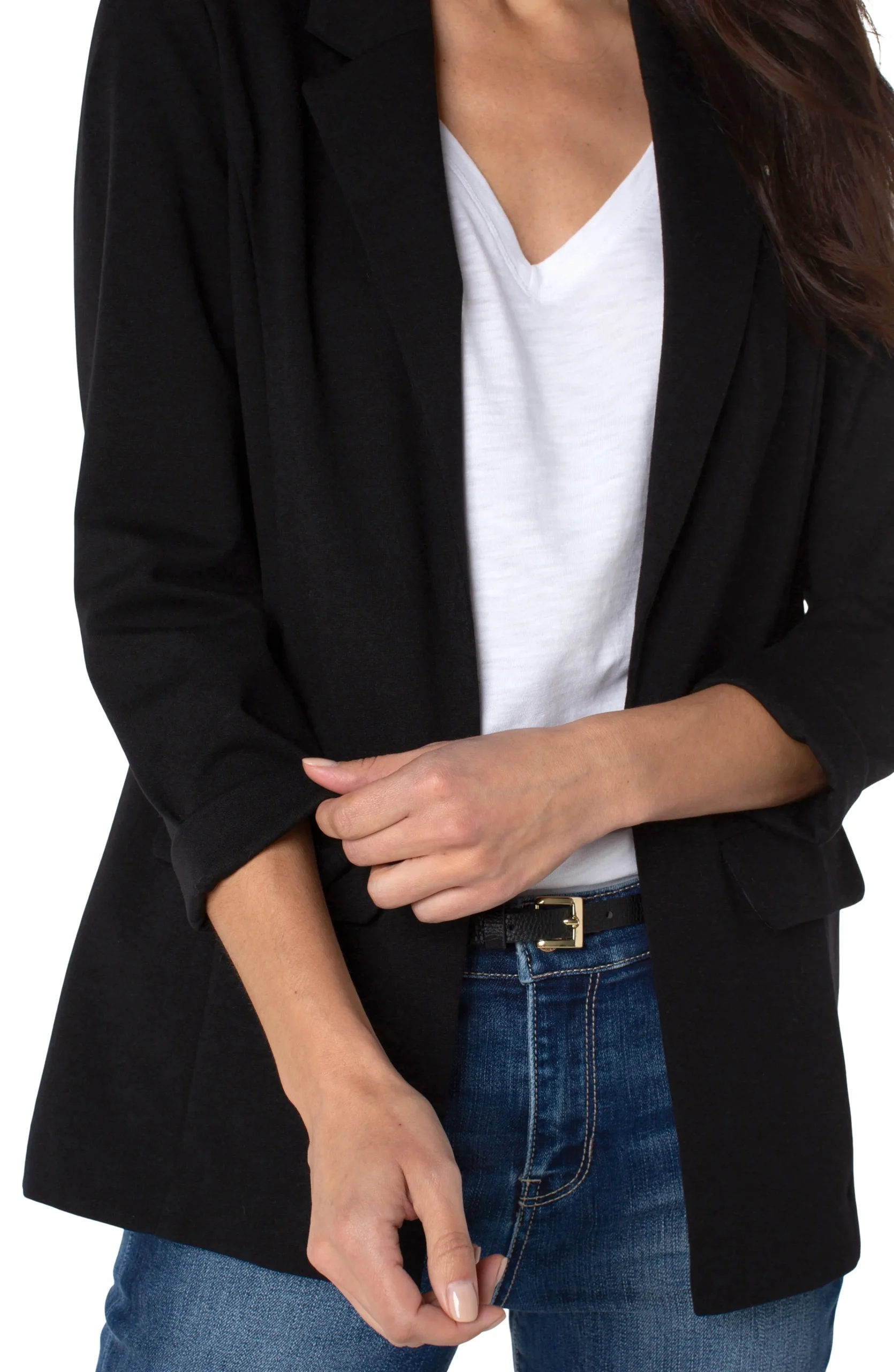 Liverpool Los Angeles Jackets-PETITE BOYFRIEND BLAZER WITH PRINCESS DARTS Black