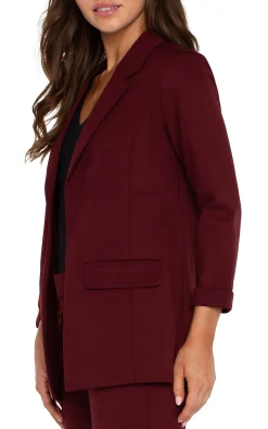 Liverpool Los Angeles Jackets-PETITE BOYFRIEND BLAZER WITH PRINCESS DARTS Bordeaux
