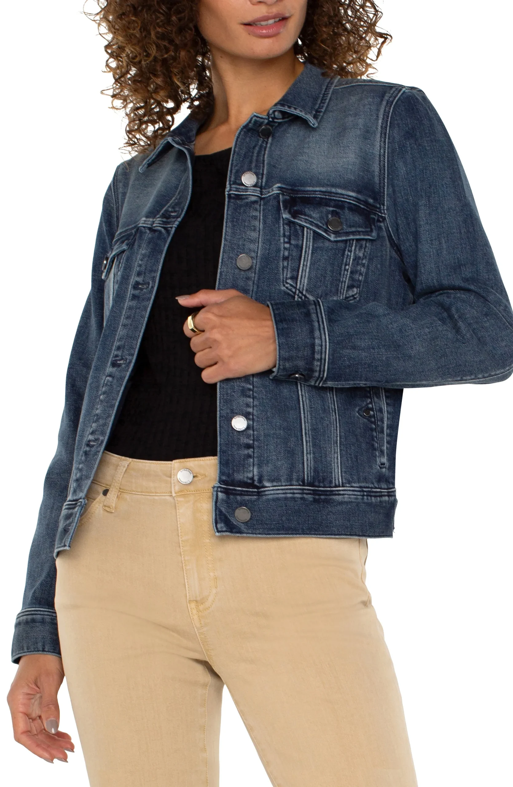 Liverpool Los Angeles Jackets-PETITE CLASSIC JEAN JACKET Ponderay
