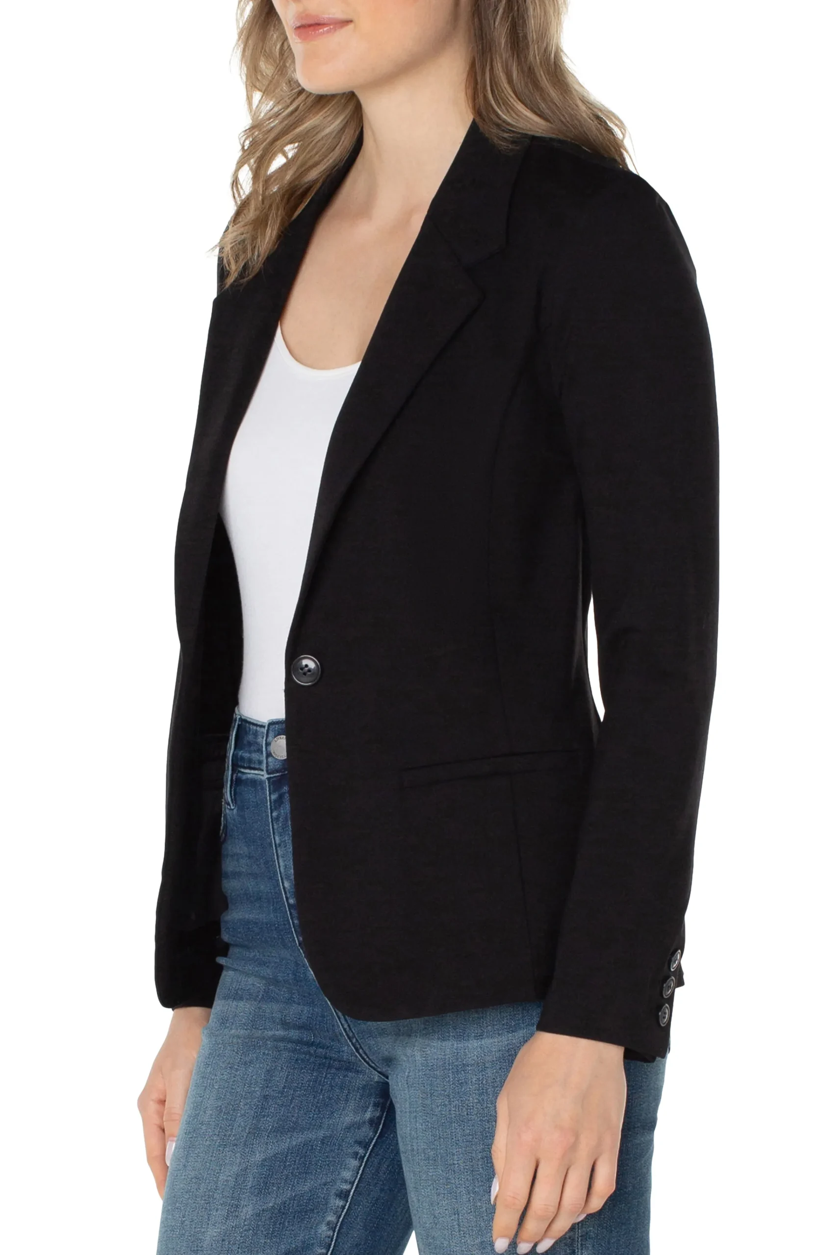 Liverpool Los Angeles Jackets-PETITE FITTED BLAZER Black