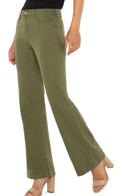 Liverpool Los Angeles Jeans-PETITE HANNAH FLARE WITH WIDE HEM Spanisholive