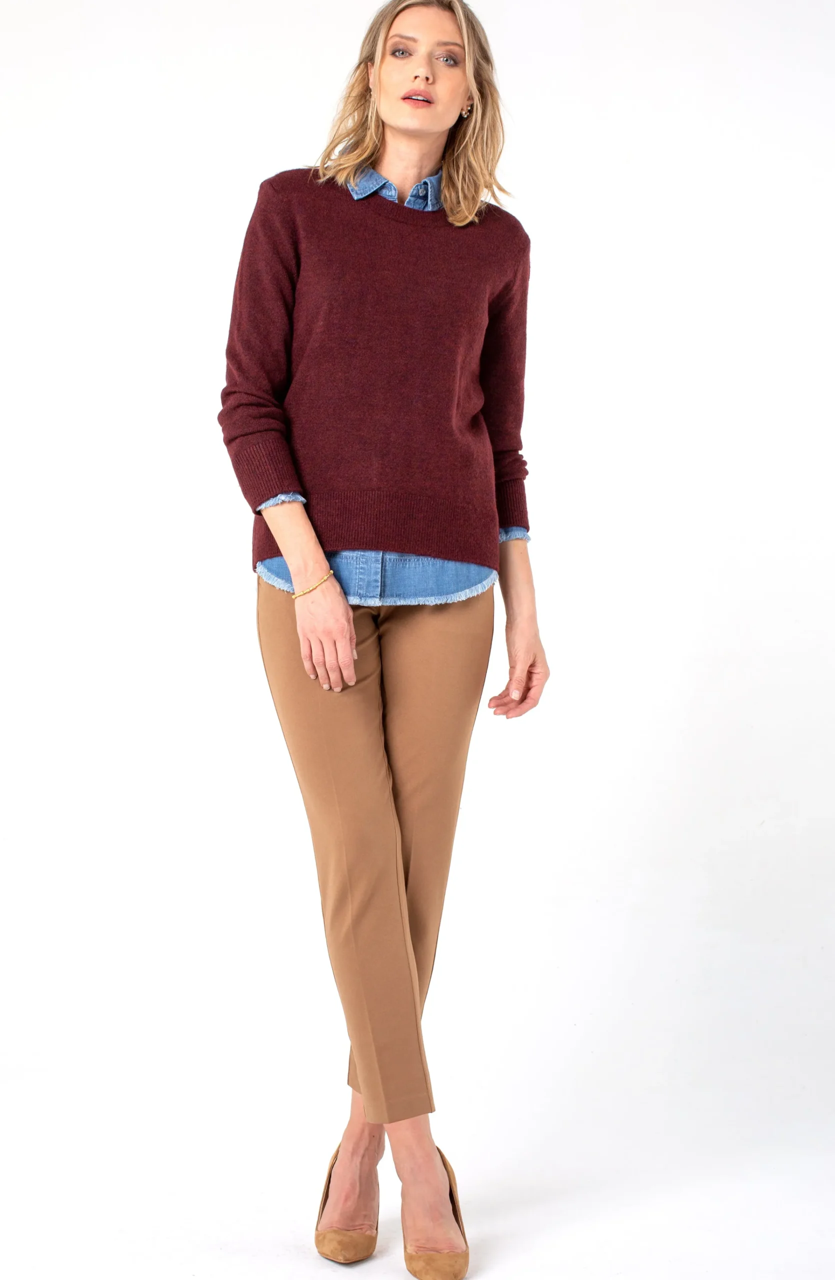 Liverpool Los Angeles Pants-PETITE KELSEY KNIT TROUSER SUPER STRETCH Maple
