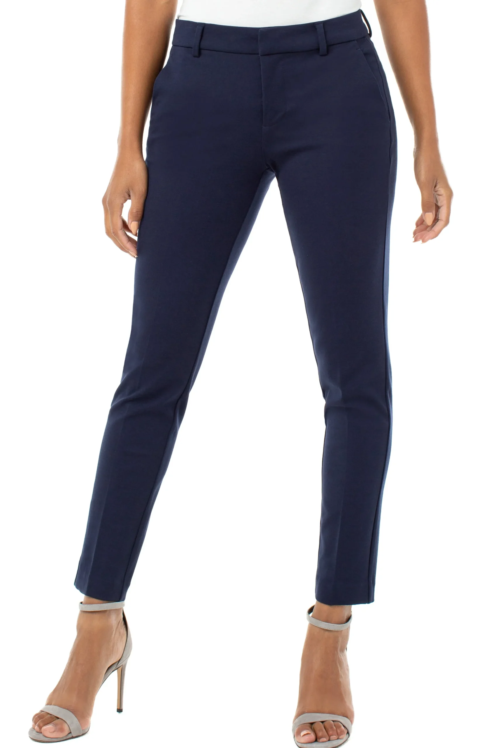 Liverpool Los Angeles Pants-PETITE KELSEY KNIT TROUSER SUPER STRETCH Cadetblue