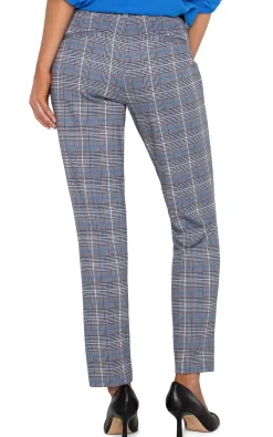 Liverpool Los Angeles Pants-PETITE KELSEY KNIT TROUSER Bluetopazplaid