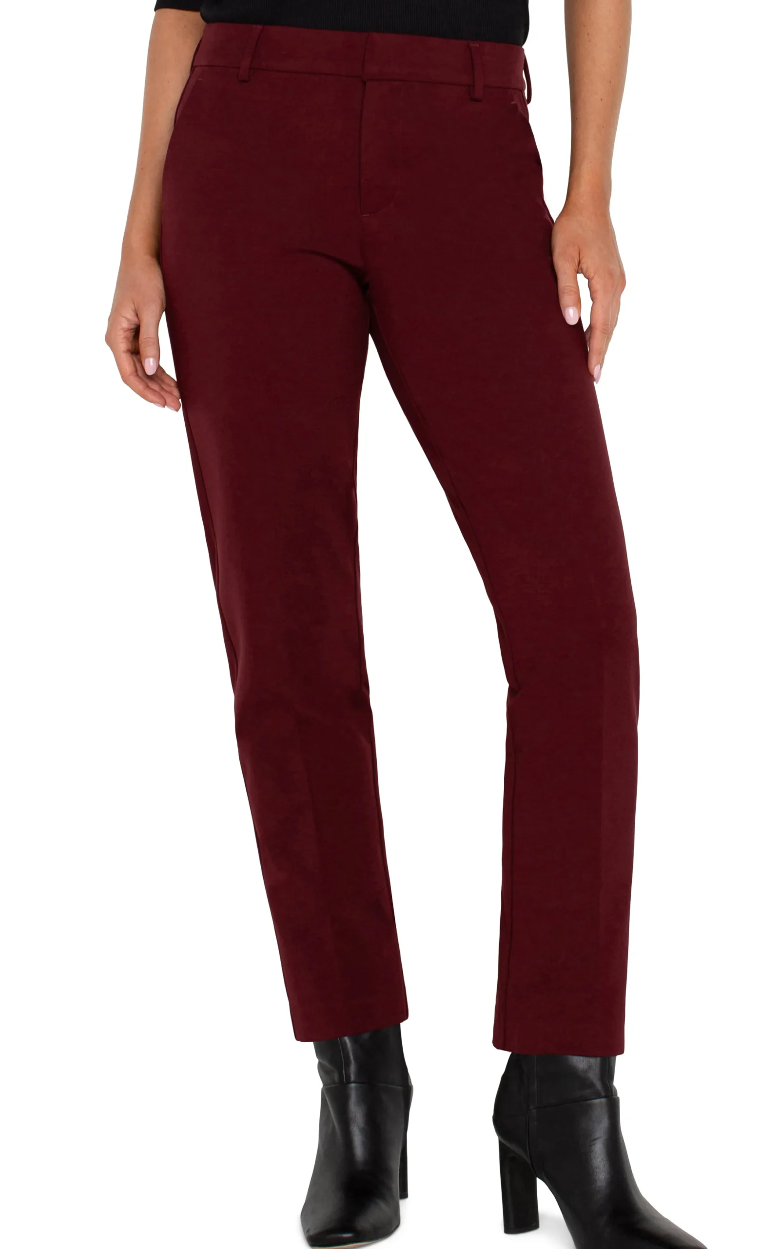 Liverpool Los Angeles Pants|Trousers-PETITE KELSEY KNIT TROUSER SUPER STRETCH Bordeaux
