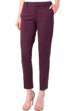 Liverpool Los Angeles Pants-PETITE KELSEY TROUSER Aubergine