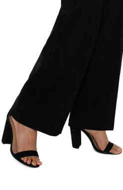 Liverpool Los Angeles Pants-PETITE KELSEY WIDE LEG TROUSER Black