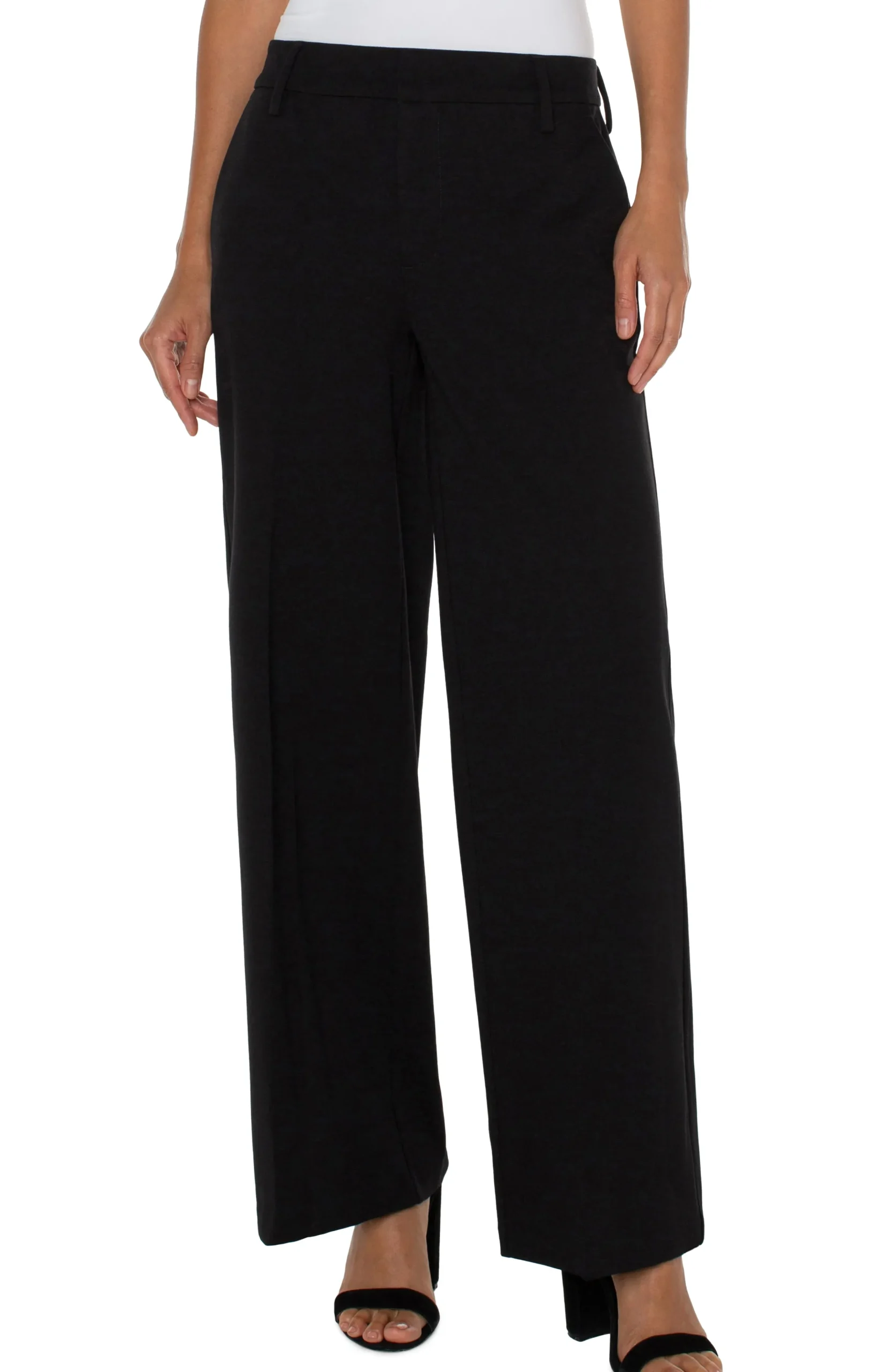 Liverpool Los Angeles Pants-PETITE KELSEY WIDE LEG TROUSER Black