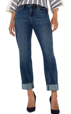 Liverpool Los Angeles Jeans-PETITE MARLEY GIRLFRIEND CUFFED Rushland