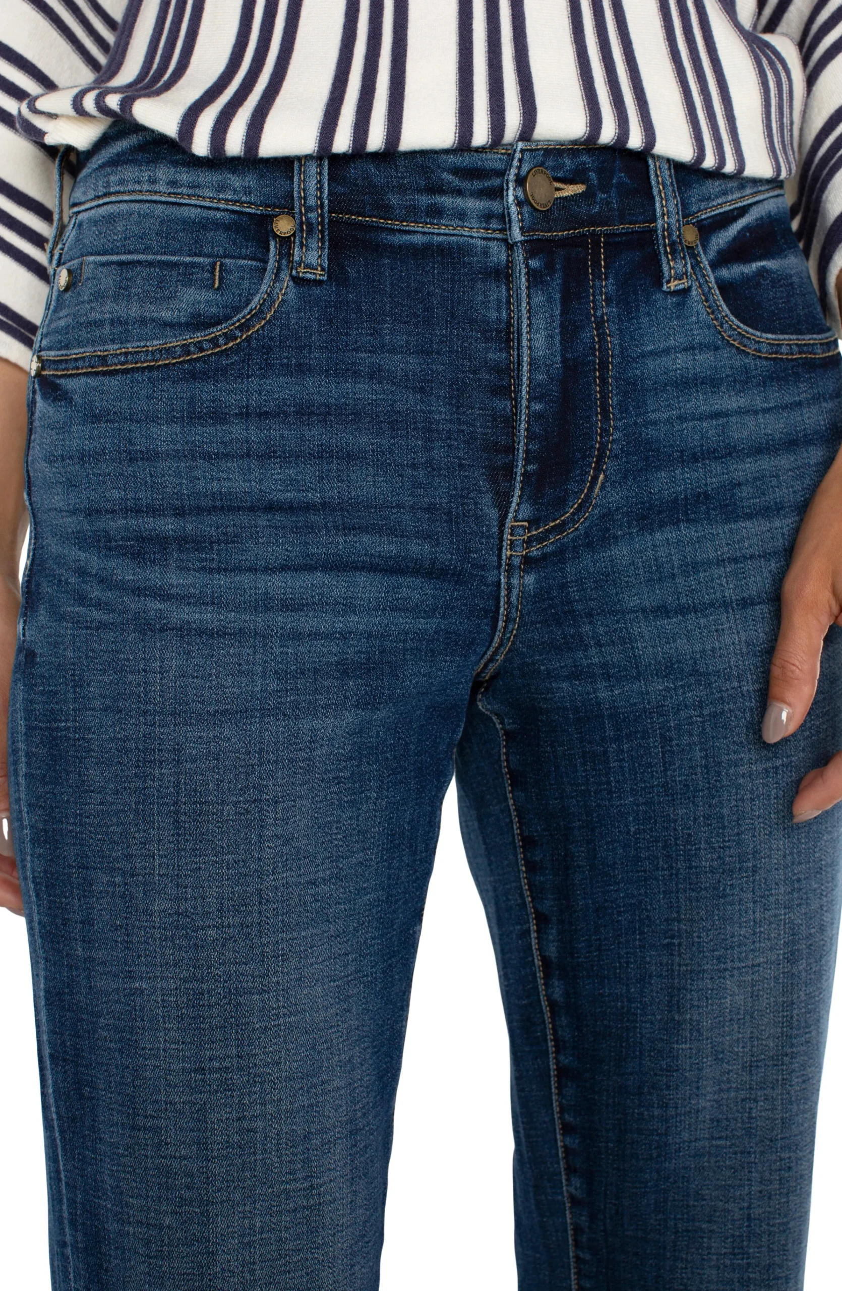 Liverpool Los Angeles Jeans-PETITE MARLEY GIRLFRIEND CUFFED Rushland
