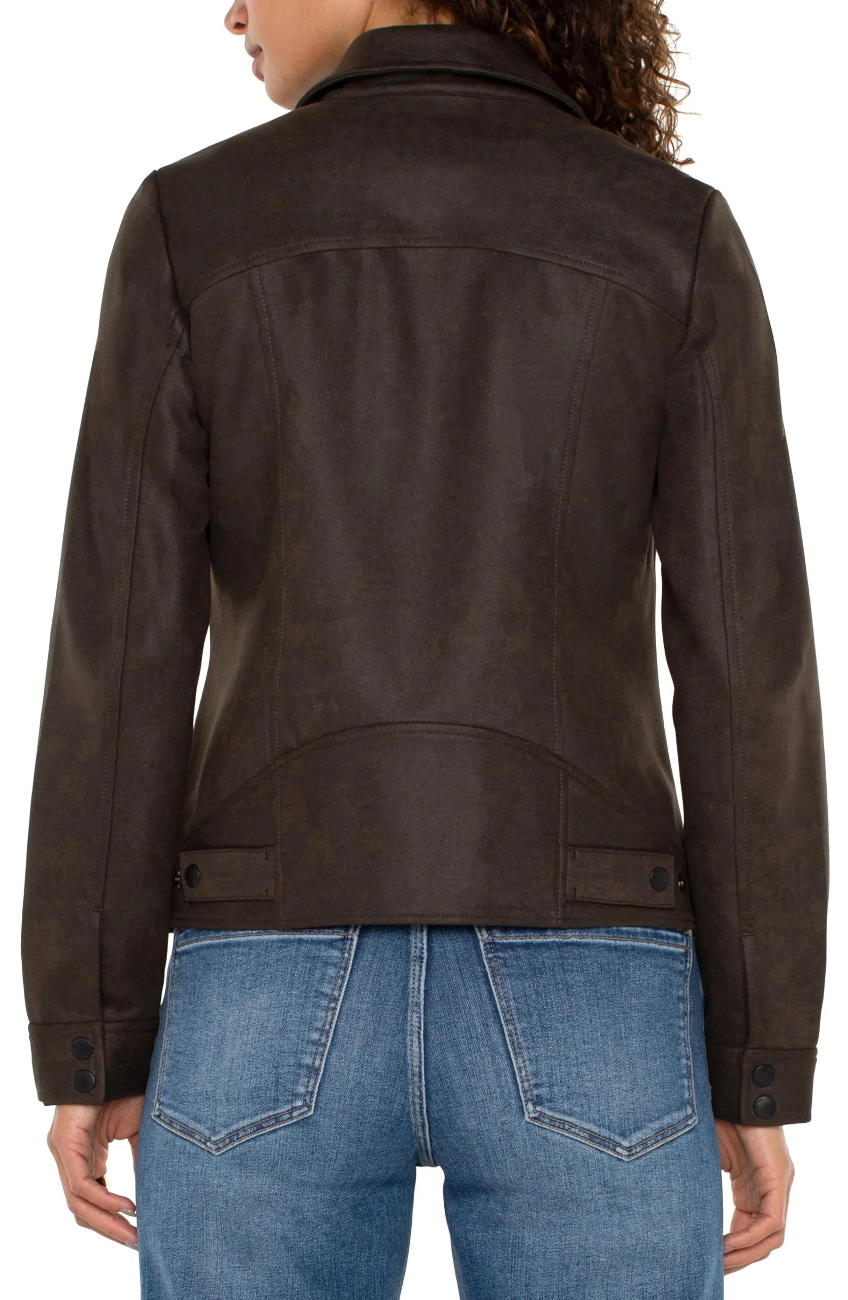 Liverpool Los Angeles Jackets-PETITE MOTO JACKET Blackolive
